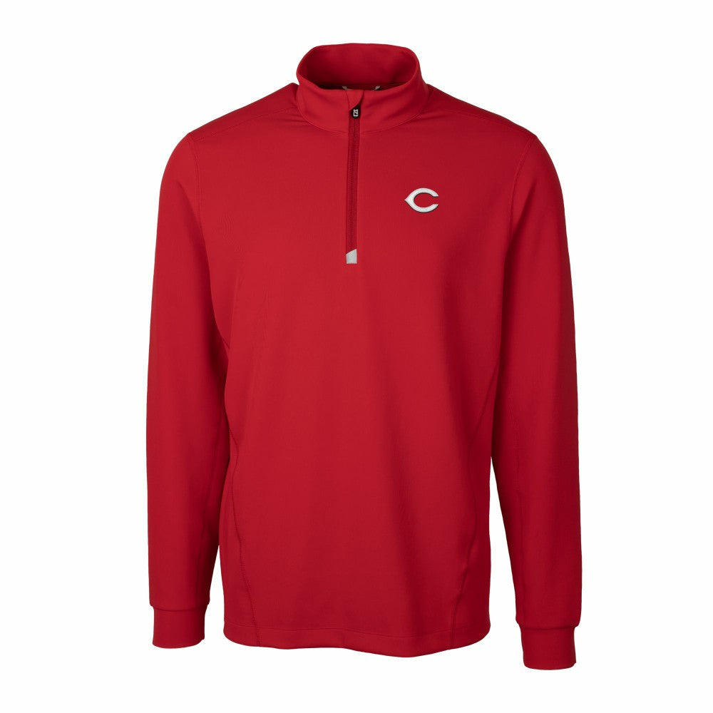 Cincinnati Reds Cutter & Buck Traverse Stretch Quarter-Zip Pullover Top - Red