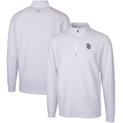 San Diego Padres Cutter & Buck Traverse Stretch Quarter-Zip Pullover Top - White