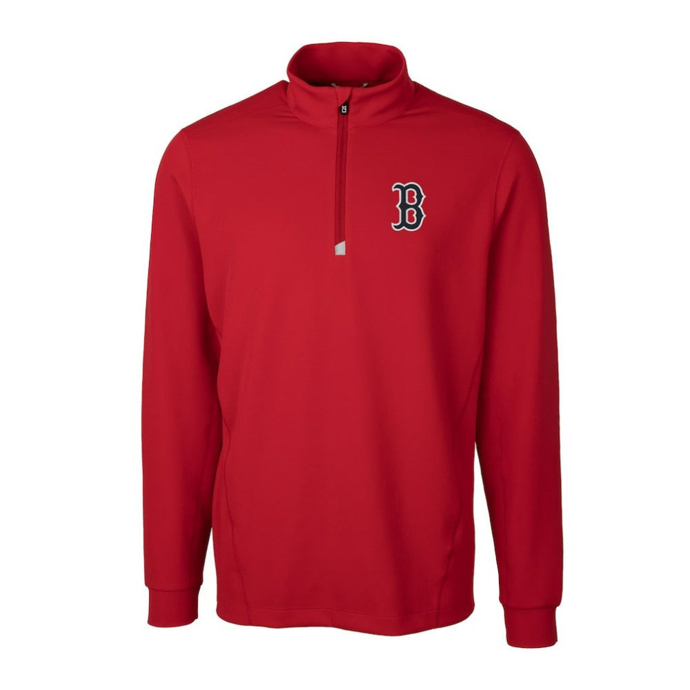 Boston Red Sox Cutter & Buck Traverse Stretch Quarter-Zip Pullover Top - Red