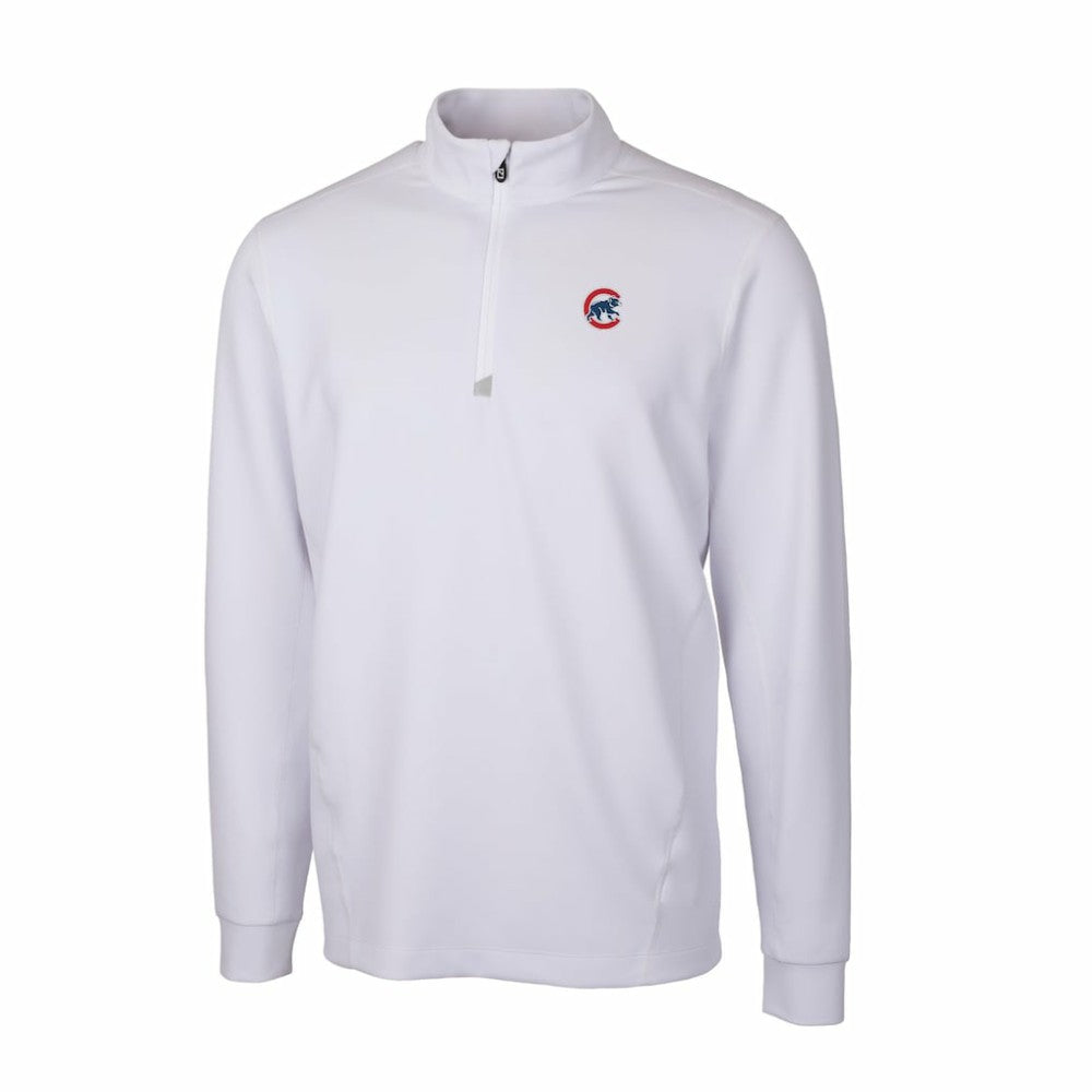 Chicago Cubs Cutter & Buck Traverse Stretch Quarter-Zip Pullover Top - White