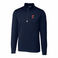 Cleveland Guardians Cutter & Buck Traverse Stretch Quarter-Zip Pullover Top - Navy
