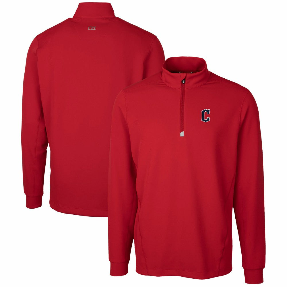 Cleveland Guardians Cutter & Buck Traverse Stretch Quarter-Zip Pullover Top - Red
