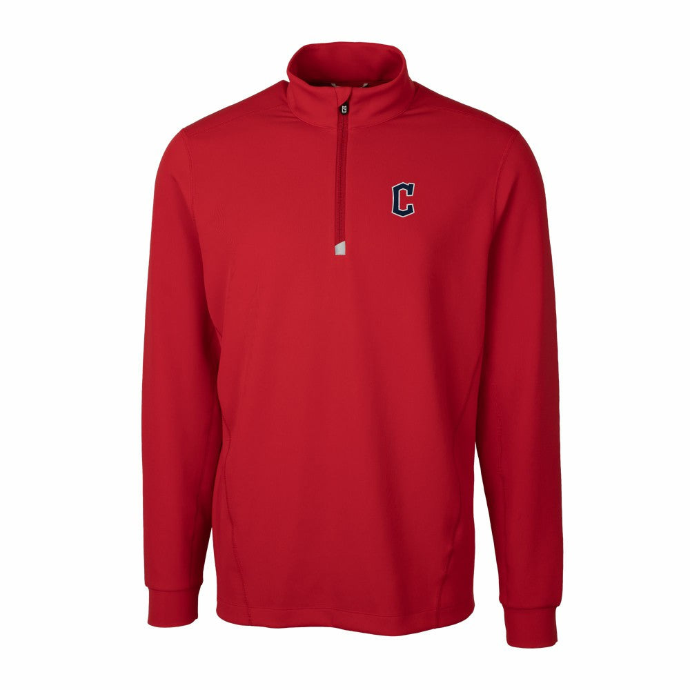 Cleveland Guardians Cutter & Buck Traverse Stretch Quarter-Zip Pullover Top - Red