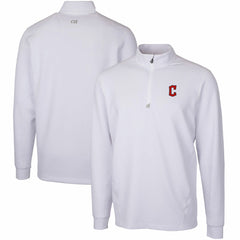 Cleveland Guardians Cutter & Buck Traverse Stretch Quarter-Zip Pullover Top - White