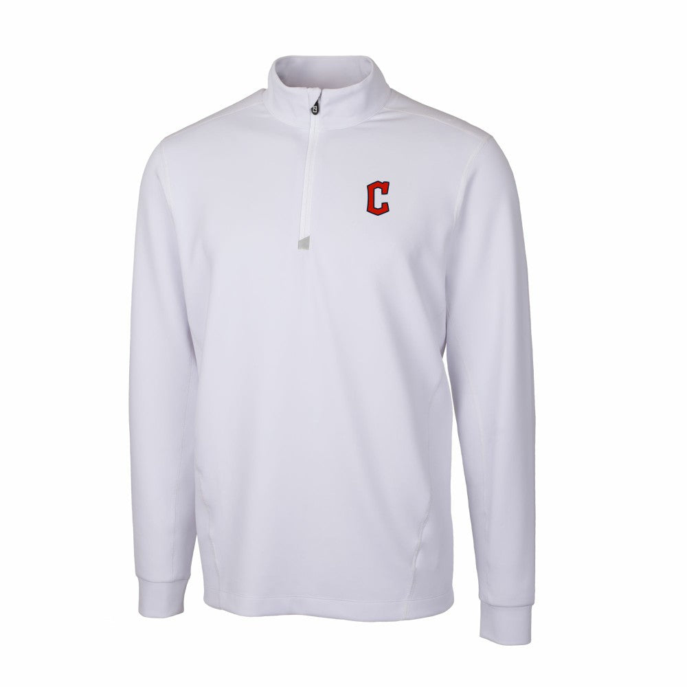 Cleveland Guardians Cutter & Buck Traverse Stretch Quarter-Zip Pullover Top - White