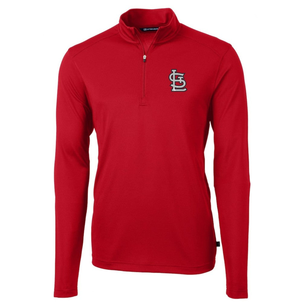 St. Louis Cardinals Cutter & Buck Virtue Eco Pique Recycled Quarter-Zip Pullover Top - Red
