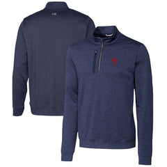 Philadelphia Phillies Cutter & Buck Stealth Heathered Quarter-Zip Pullover Top - Navy