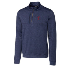 Philadelphia Phillies Cutter & Buck Stealth Heathered Quarter-Zip Pullover Top - Navy