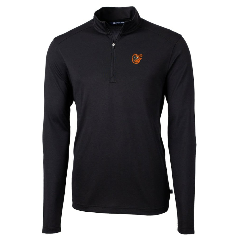 Baltimore Orioles Cutter & Buck Virtue Eco Pique Recycled Quarter-Zip Pullover Top - Black