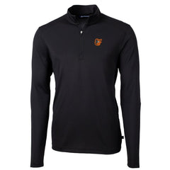 Baltimore Orioles Cutter & Buck Virtue Eco Pique Recycled Quarter-Zip Pullover Top - Black