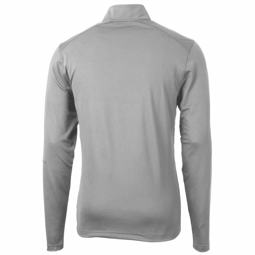 Cleveland Guardians Cutter & Buck Virtue Eco Pique Recycled Quarter-Zip Pullover Top - Gray