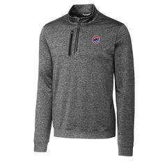 Chicago Cubs Cutter & Buck Stealth Heathered Quarter-Zip Pullover Top - Gray