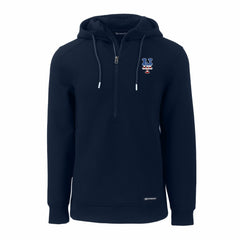 New York Mets Cutter & Buck Stars & Stripes Roam Eco Half-Zip Recycled Pullover Hoodie - Navy