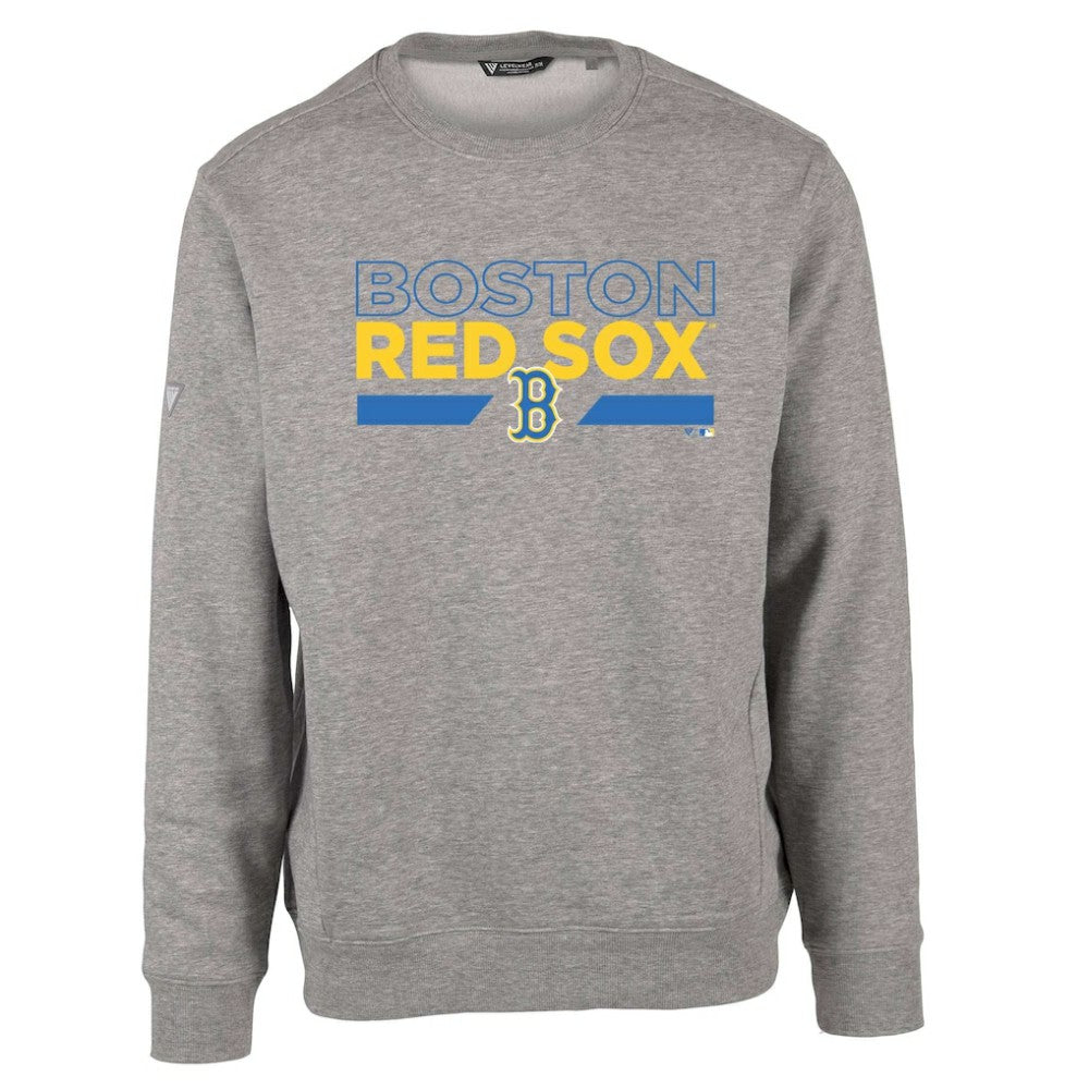 Boston Red Sox Levelwear City Connect Zane No Hitter Pullover Sweatshirt - Heather Gray