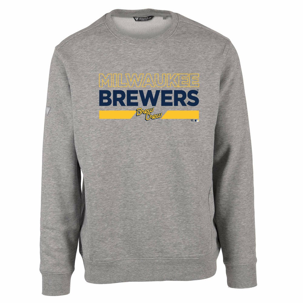 Milwaukee Brewers Levelwear City Connect Zane No Hitter Pullover Sweatshirt - Heather Gray