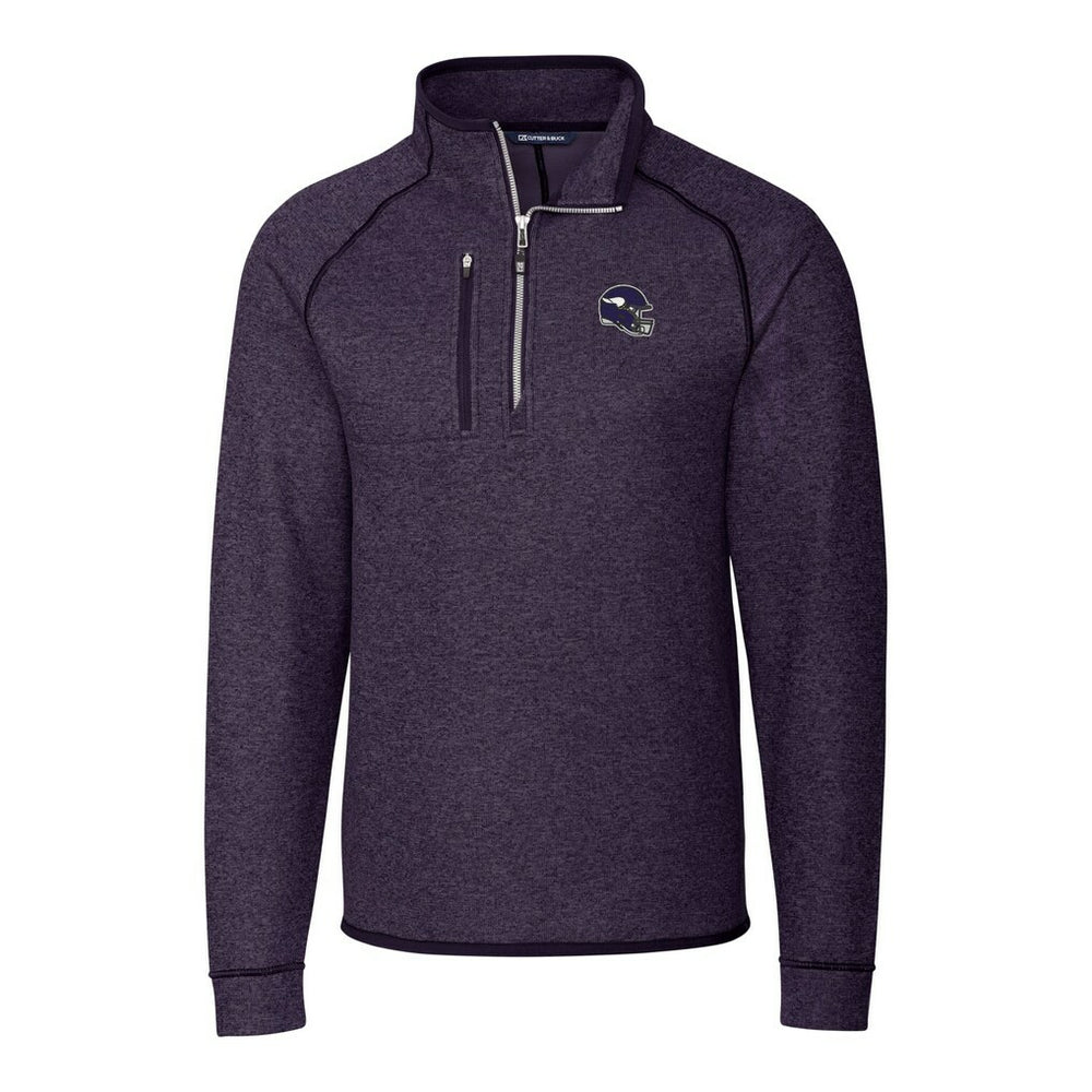 NFL Minnesota Vikings Cutter & Buck Helmet Mainsail Sweater-Knit Half-Zip Pullover Jacket