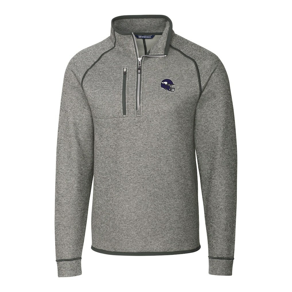 NFL Minnesota Vikings Cutter & Buck Helmet Mainsail Sweater-Knit Half-Zip Pullover Jacket
