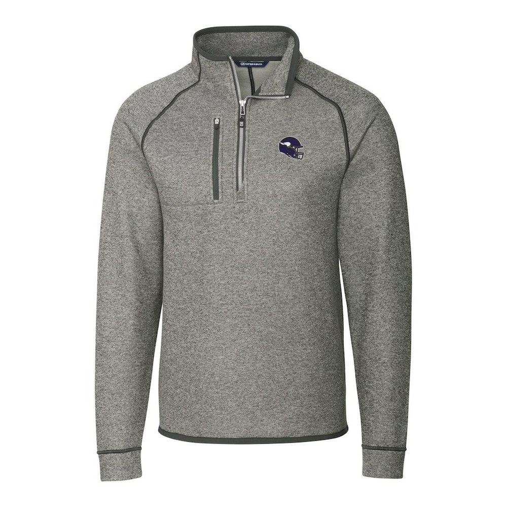 NFL Minnesota Vikings Cutter & Buck Helmet Mainsail Sweater-Knit Half-Zip Pullover Jacket