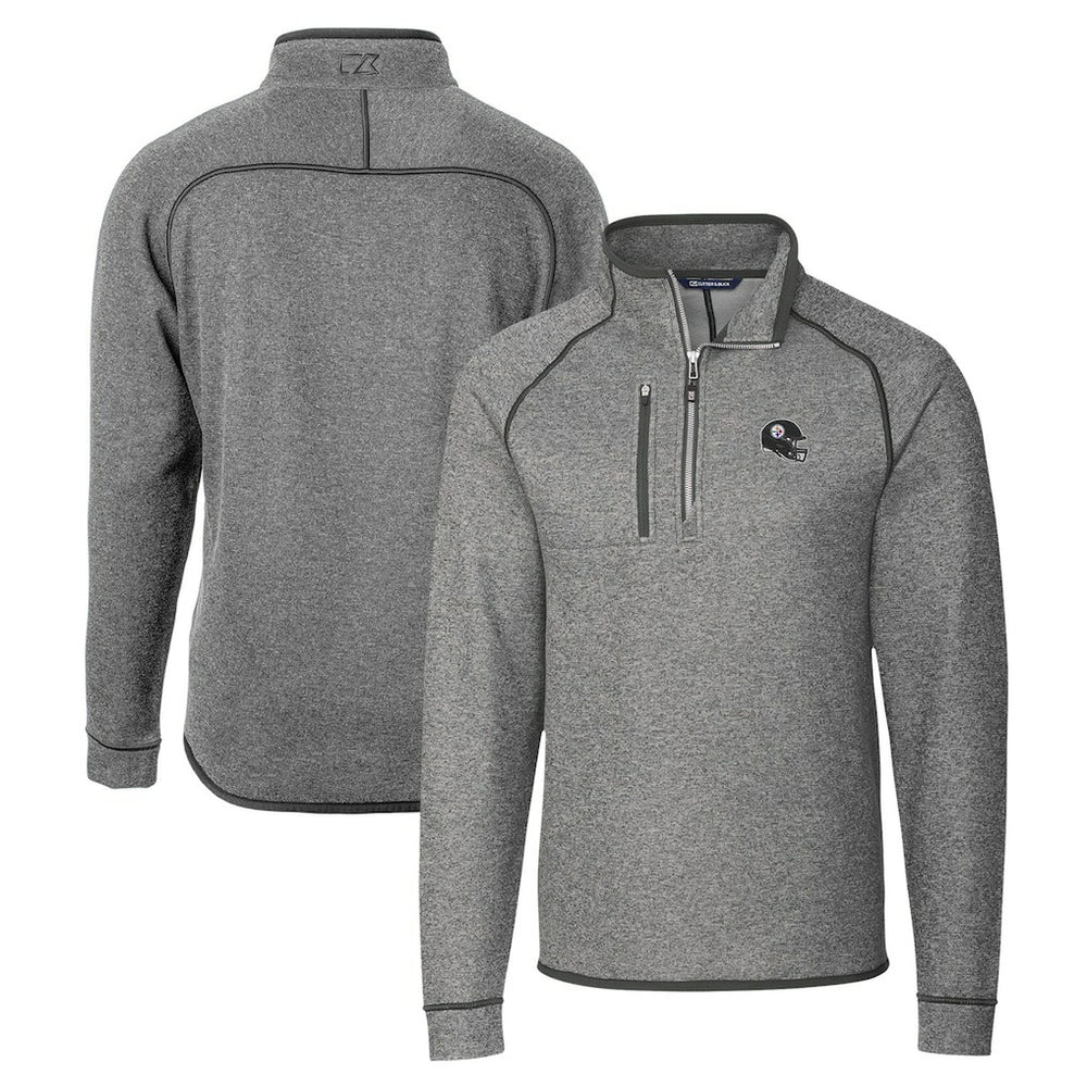 NFL Pittsburgh Steelers Cutter & Buck Helmet Mainsail Sweater-Knit Half-Zip Pullover Jacket