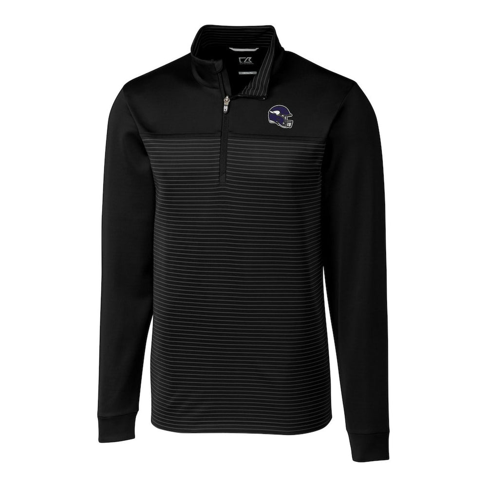 NFL Minnesota Vikings Cutter & Buck Traverse Stripe Stretch Quarter-Zip Pullover Top