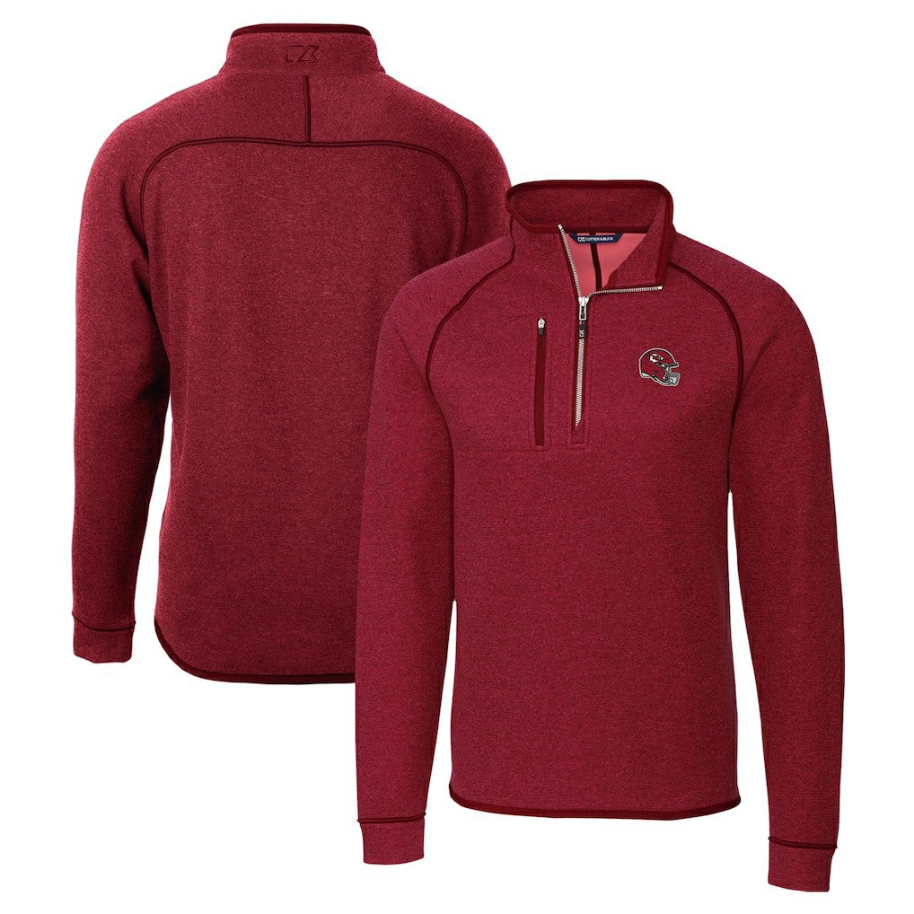 NFL Kansas City Chiefs Cutter & Buck Helmet Mainsail Sweater-Knit Half-Zip Pullover Jacket