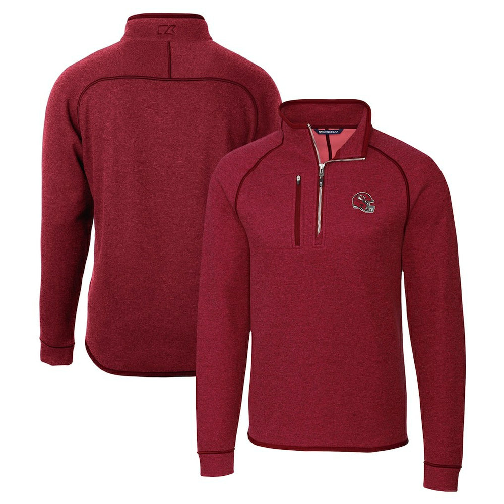 NFL Kansas City Chiefs Cutter & Buck Helmet Mainsail Sweater-Knit Half-Zip Pullover Jacket