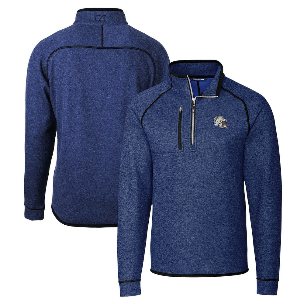 NFL Los Angeles Chargers Cutter & Buck Helmet Mainsail Sweater-Knit Half-Zip Pullover Jacket