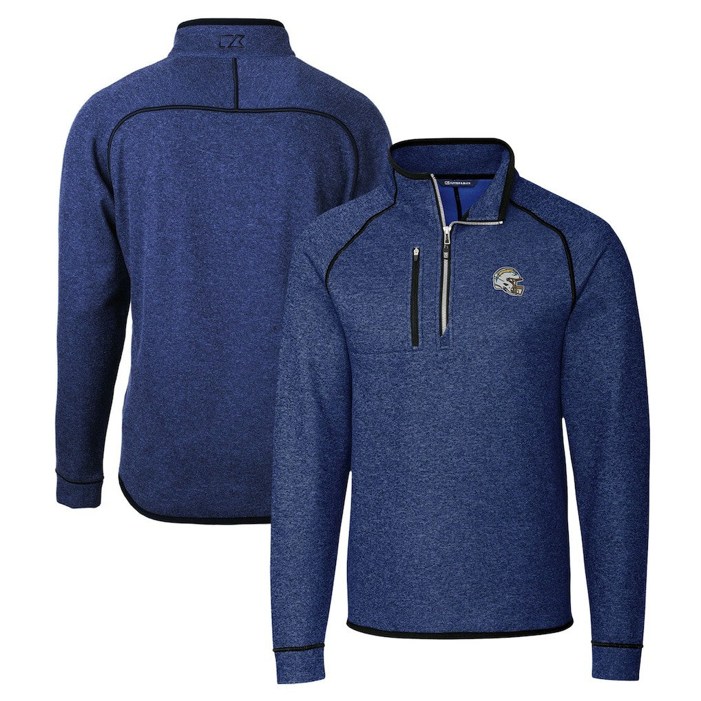 NFL Los Angeles Chargers Cutter & Buck Helmet Mainsail Sweater-Knit Half-Zip Pullover Jacket
