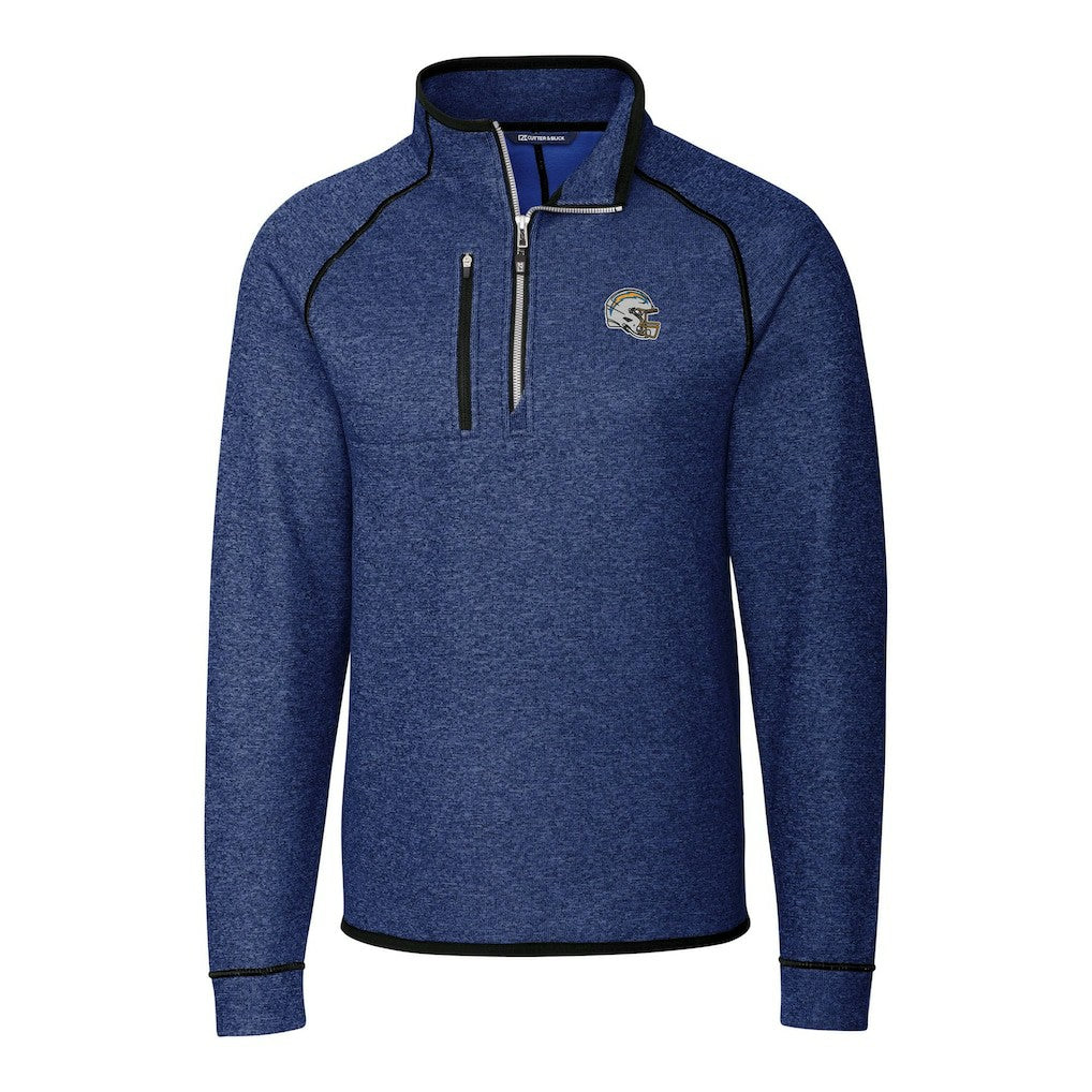 NFL Los Angeles Chargers Cutter & Buck Helmet Mainsail Sweater-Knit Half-Zip Pullover Jacket