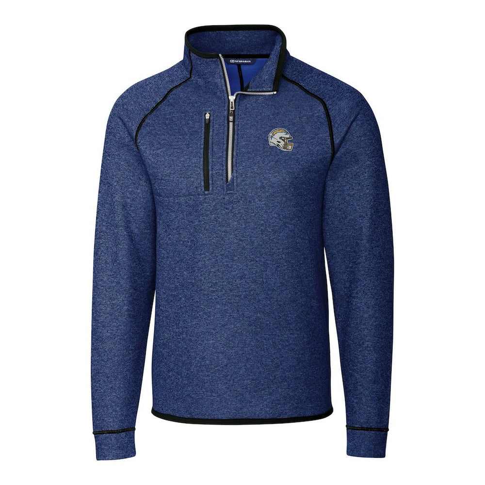 NFL Los Angeles Chargers Cutter & Buck Helmet Mainsail Sweater-Knit Half-Zip Pullover Jacket