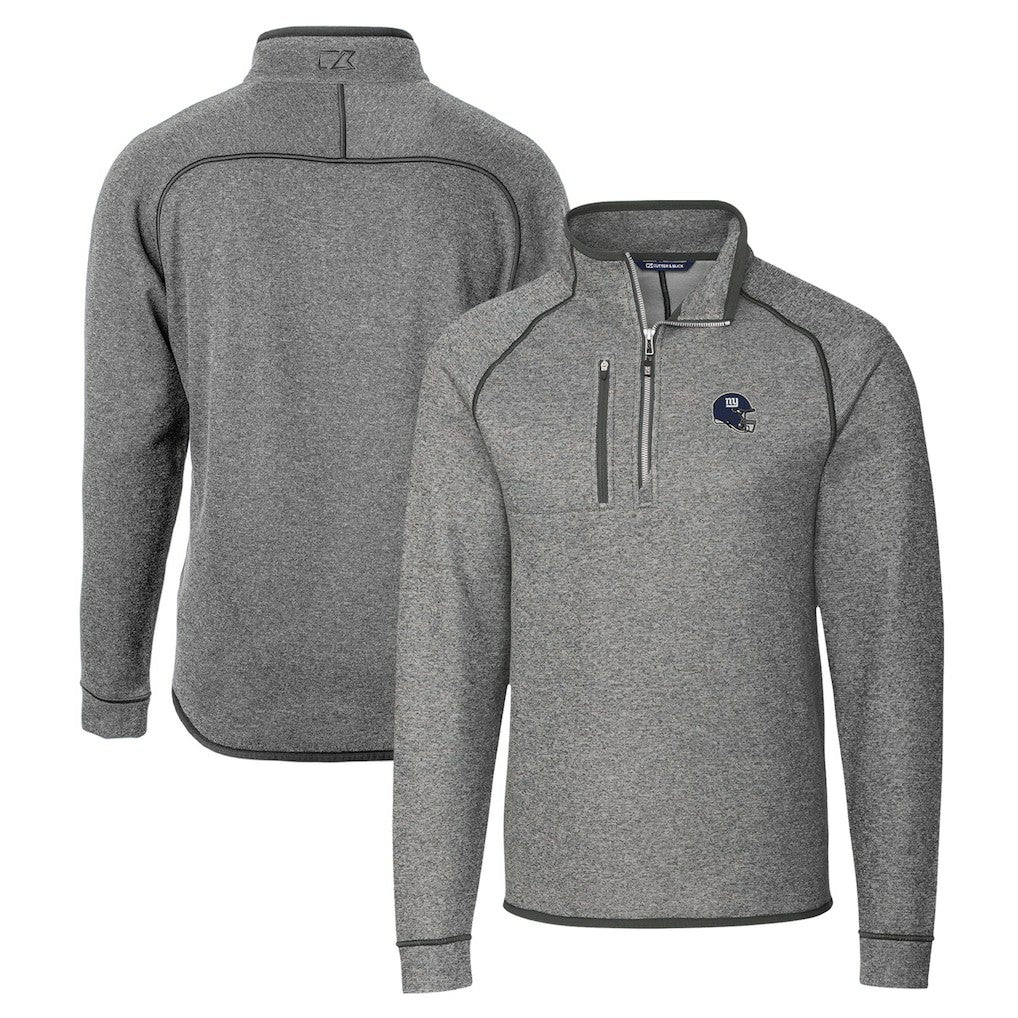 NFL New York Giants Cutter & Buck Helmet Mainsail Sweater-Knit Half-Zip Pullover Jacket