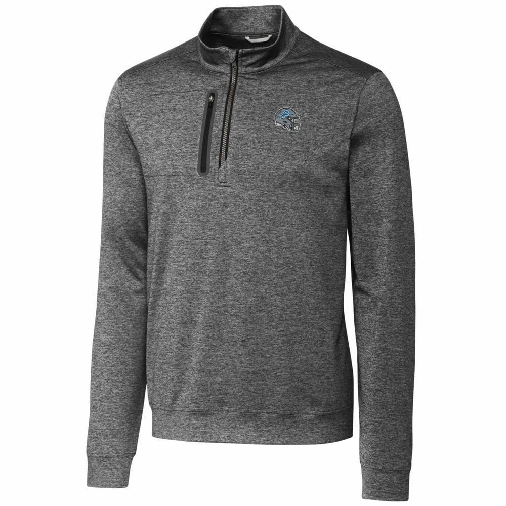NFL Detroit Lions Cutter & Buck Helmet Stealth Heathered Quarter-Zip Pullover Top