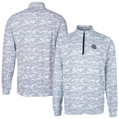 NFL Detroit Lions Cutter & Buck Helmet Traverse Camo Print Stretch Quarter-Zip Pullover Top