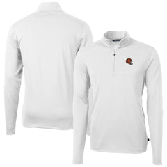 NFL Cincinnati Bengals Cutter & Buck Helmet Virtue Eco Pique Recycled Quarter-Zip Pullover Top