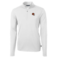 NFL Cincinnati Bengals Cutter & Buck Helmet Virtue Eco Pique Recycled Quarter-Zip Pullover Top