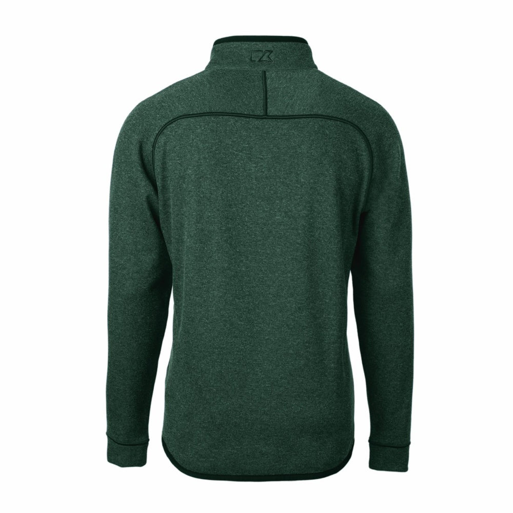 NFL Green Bay Packers Cutter & Buck Helmet Mainsail Sweater-Knit Half-Zip Pullover Jacket