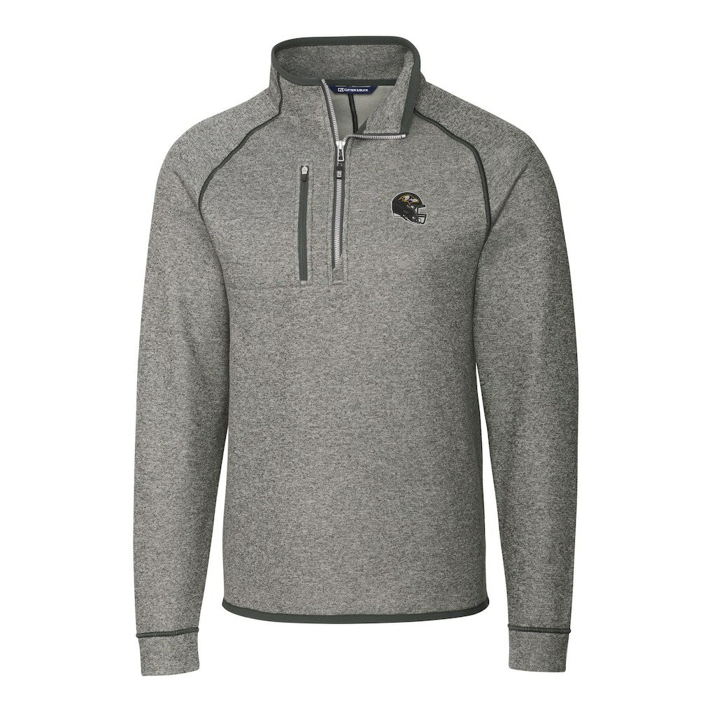NFL Baltimore Ravens Cutter & Buck Helmet Mainsail Sweater-Knit Half-Zip Pullover Jacket
