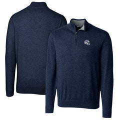 NFL Buffalo Bills Cutter & Buck Helmet Lakemont Tri-Blend Quarter-Zip Pullover Sweater
