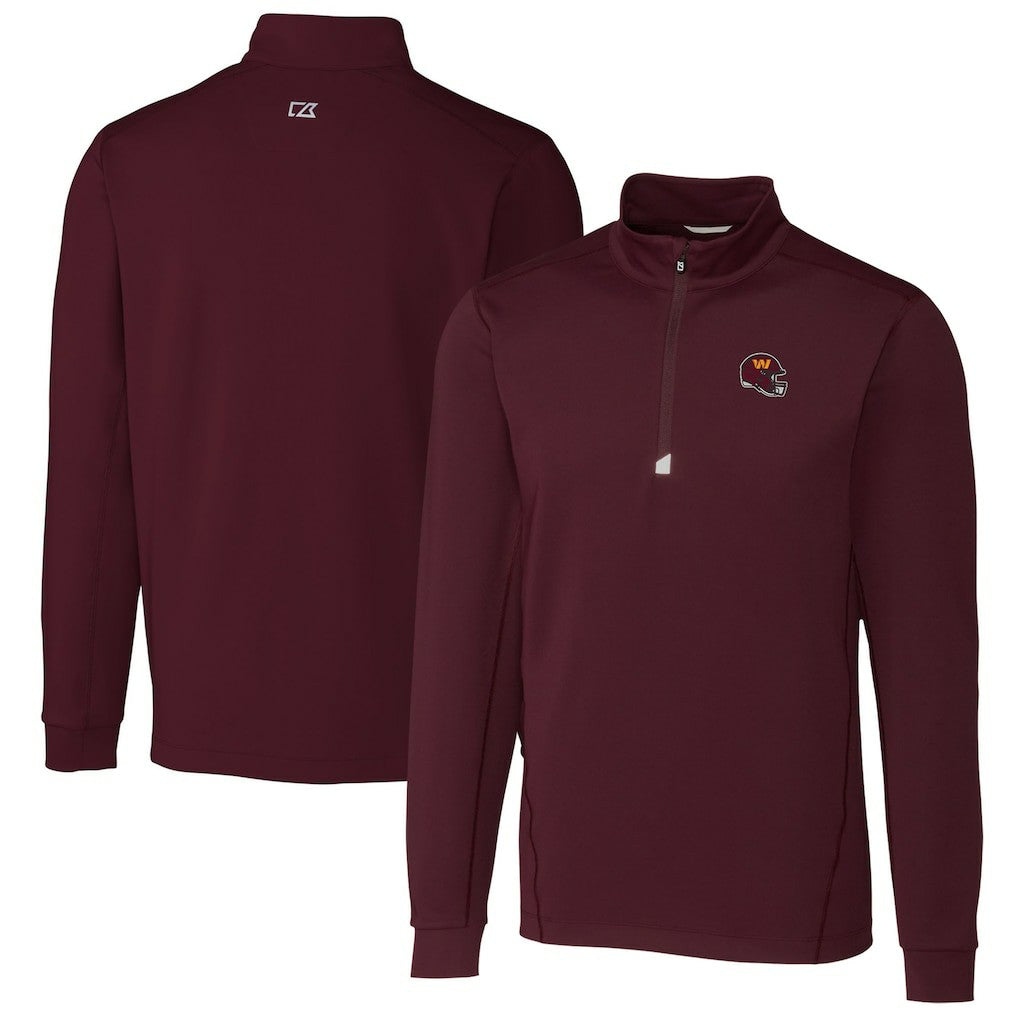 NFL Washington Commanders Cutter & Buck Helmet Traverse Stretch Quarter-Zip Pullover Top