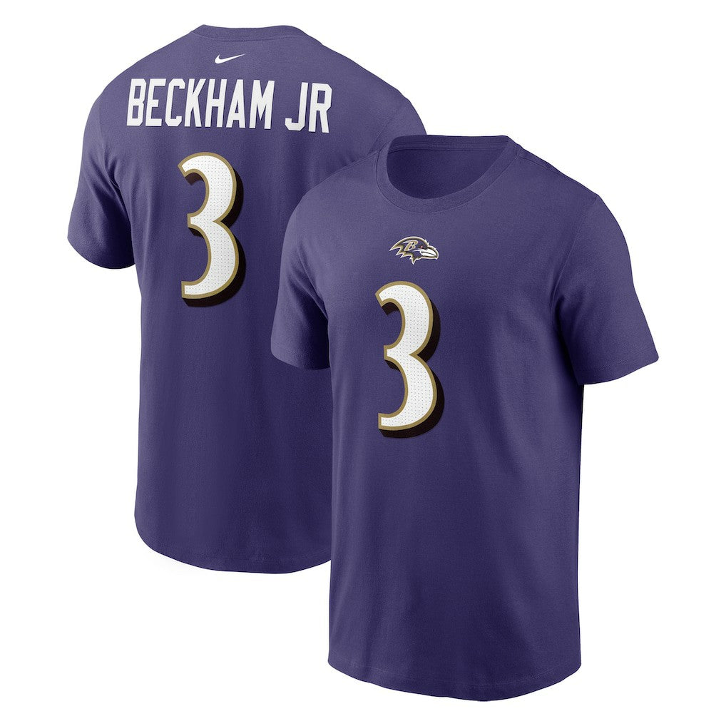 NFL Baltimore Ravens Odell Beckham Jr.  Player Name & Number T-Shirt