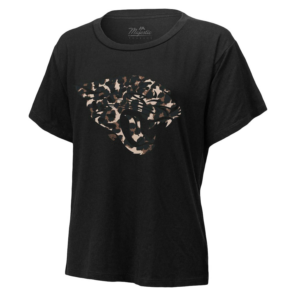NFL Jacksonville Jaguars Trevor Lawrence  Majestic Threads Women's Leopard Player Name & Number T-Shirt