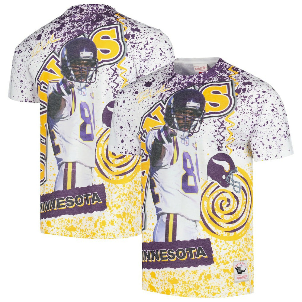 NFL Minnesota Vikings Randy Moss  Retired Player Name & Number Burst T-Shirt