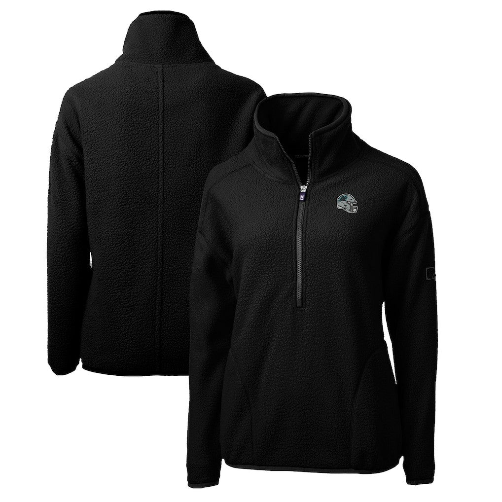 NFL Carolina Panthers Cutter & Buck Women's Helmet Logo Cascade Eco Sherpa Fleece Half-Zip Pullover Jacket