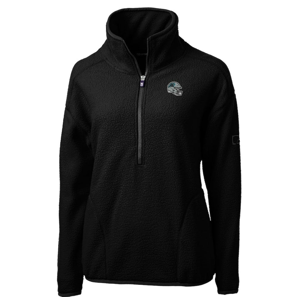 NFL Carolina Panthers Cutter & Buck Women's Helmet Logo Cascade Eco Sherpa Fleece Half-Zip Pullover Jacket