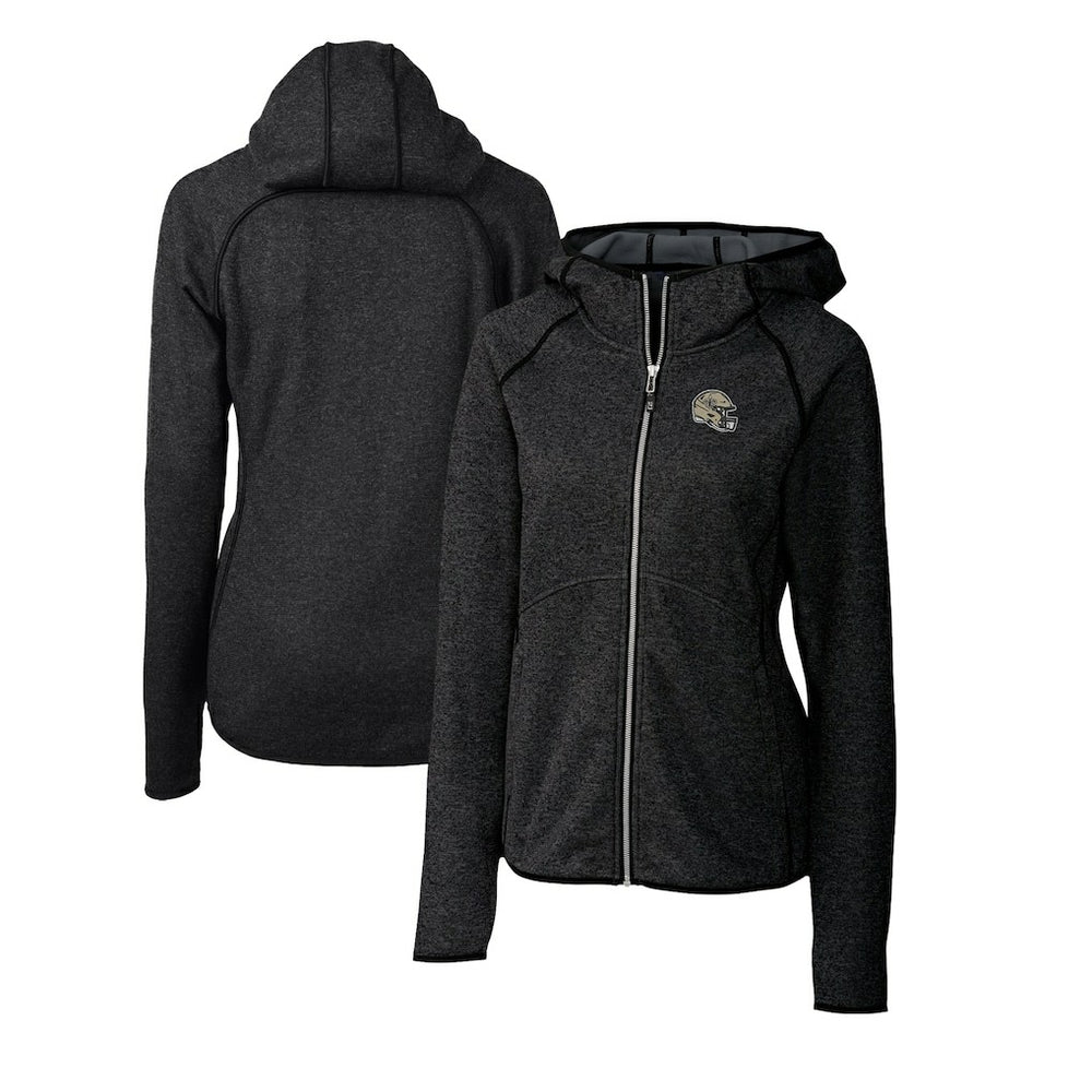 NFL New Orleans Saints Cutter & Buck Women's Helmet Logo Mainsail Sweater-Knit Full-Zip Hoodie