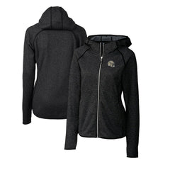 NFL New Orleans Saints Cutter & Buck Women's Helmet Logo Mainsail Sweater-Knit Full-Zip Hoodie
