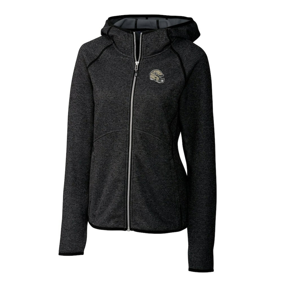 NFL New Orleans Saints Cutter & Buck Women's Helmet Logo Mainsail Sweater-Knit Full-Zip Hoodie