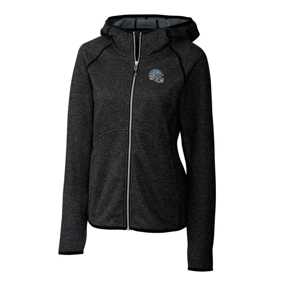 NFL Detroit Lions Cutter & Buck Women's Helmet Logo Mainsail Sweater-Knit Full-Zip Hoodie