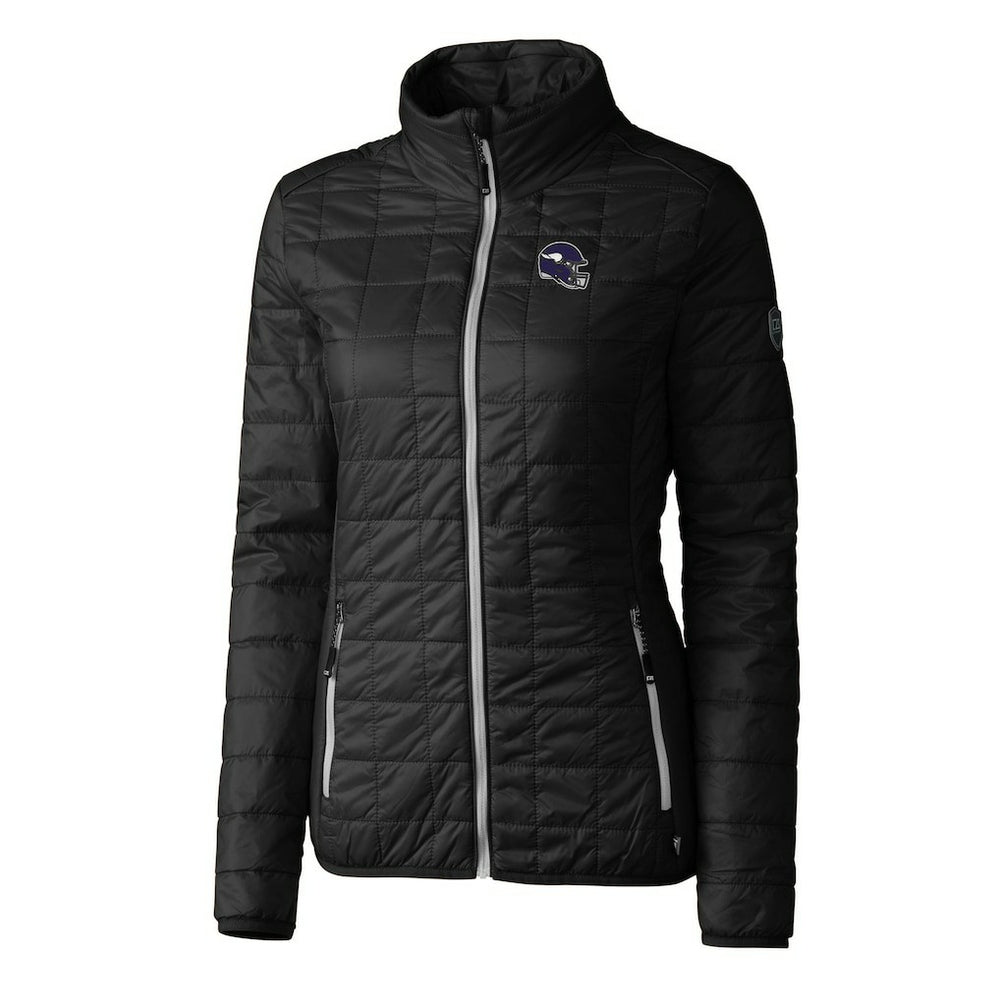 NFL Minnesota Vikings Cutter & Buck Women's Helmet Logo Rainier PrimaLoft Eco Insulated Full-Zip Puffer Jacket