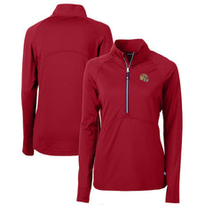 NFL San Francisco 49ers Cutter & Buck Women's Helmet Logo Adapt Eco Knit Stretch Recycled Half-Zip Pullover Top